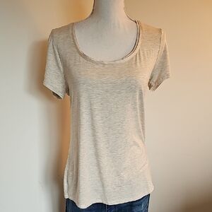 White House Black Market Beige Short Sleeve Tee